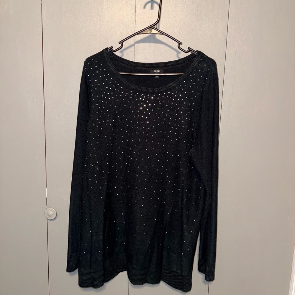 Black Studded Women's Top